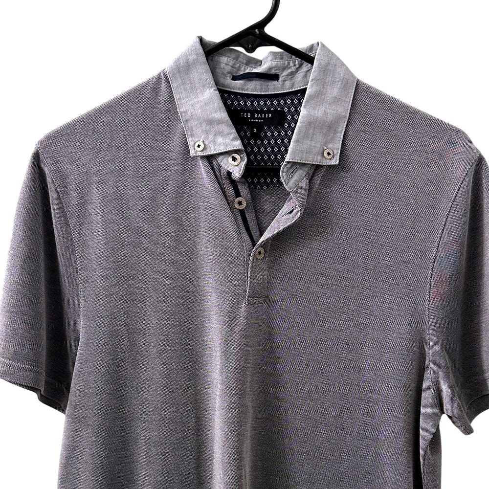 Ted Baker Two-Tone Gray Polo Shirt